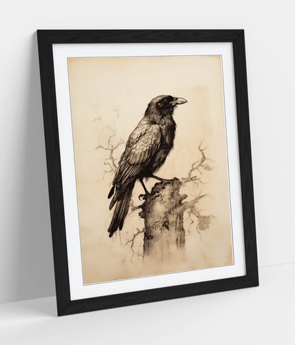 Vintage charcoal style - charcoal, raven
