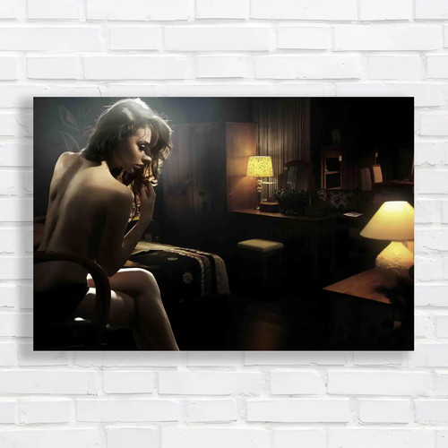 Sexy lady dark room - in, canvas