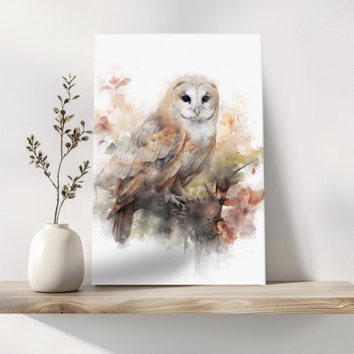 Autumn barn owl canvas - autumn,