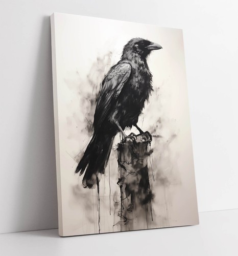 Charcoal style raven crow - style, raven,