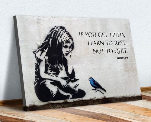 Banksy girl blue bird quote - banksy,