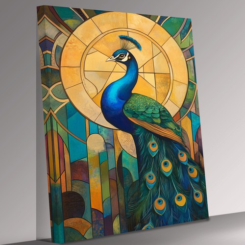 Peacock bird art deco - bird, amazing