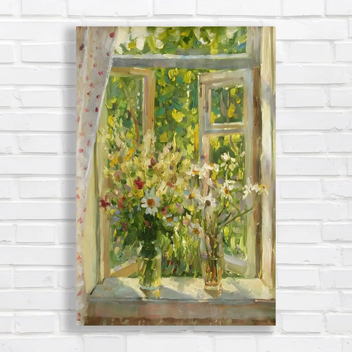 Vibrant floral window - floral,