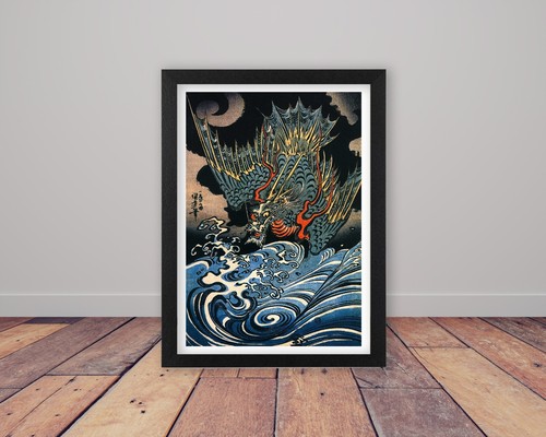Dragon over waves - dragon,