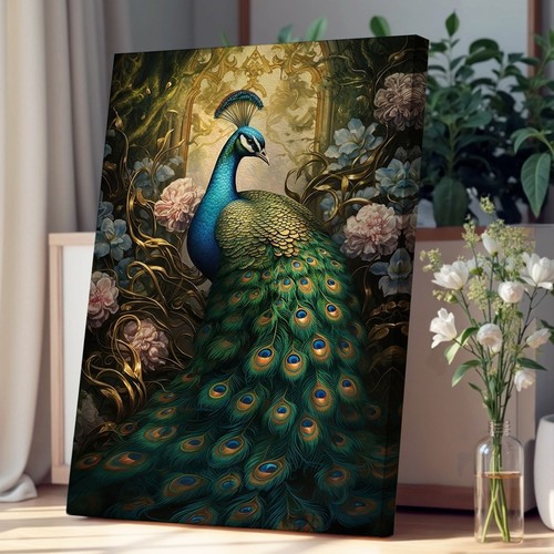 Peacock victorian canvas - peacock,