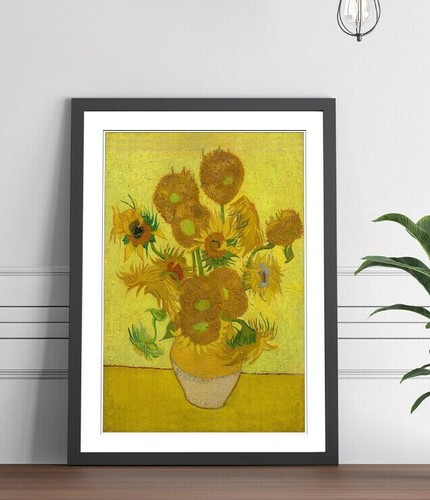 Van gogh sunflowers - van, framed