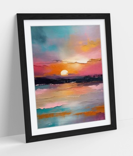 Multi colour sunset lake - sunset,