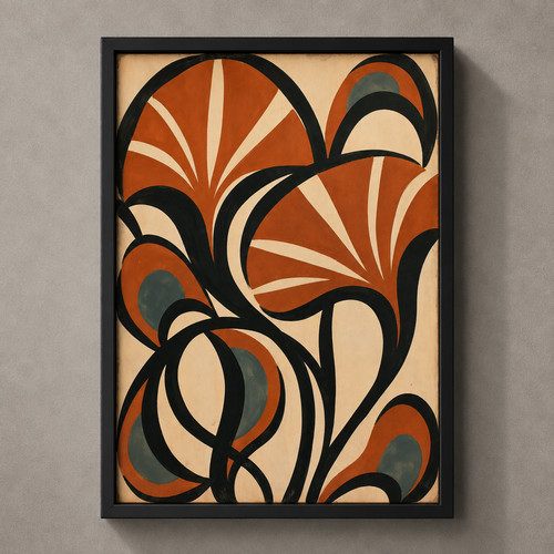 Retro abstract wall - wall, art