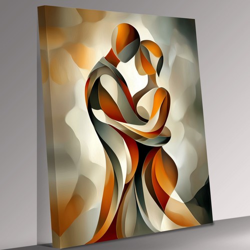 Lovers embrace canvas print - embrace,
