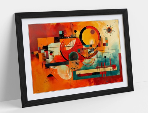 Orange blue abstract kandinsky - blue,