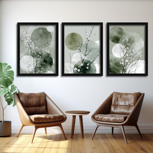 Sage green botanical - green,