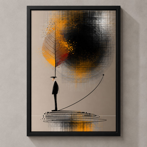 Black orange abstract - orange,