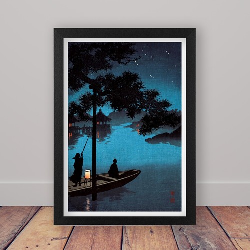 Framed koho shoda biwa lake - framed,