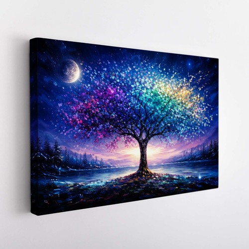 Moonlight tree canvas wall art - canvas,