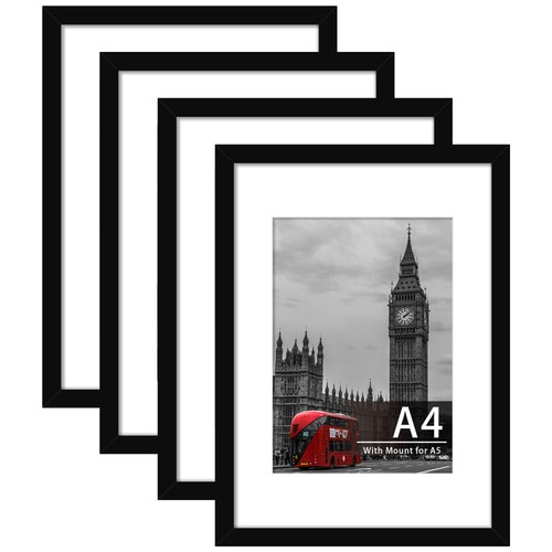 Picture frame black pack - a4, 4