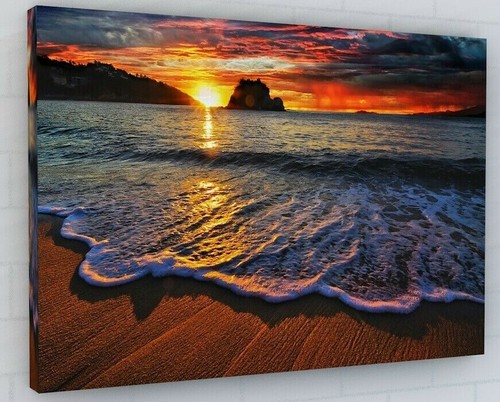 Sunset beach seascape - beach, canvas