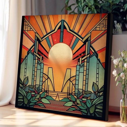 Sunrise art deco - deco, wall