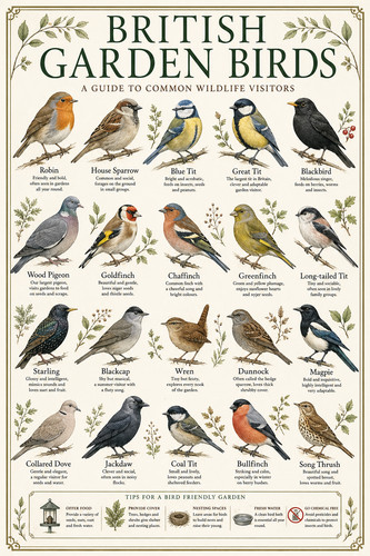 British garden birds - garden,