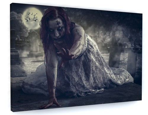 Gothic horror zombie canvas - gothic,
